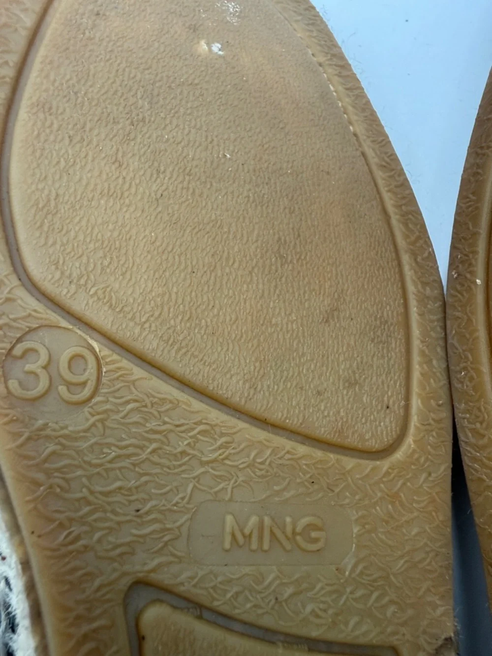 Mango Black Cream Espadrille Loafers women 7.5 leather canvas slip on vacation